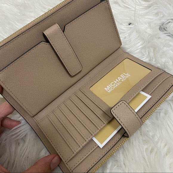 New Michael Kors jet set travel large double zipper wristlet wallet - Picture 2 of 8